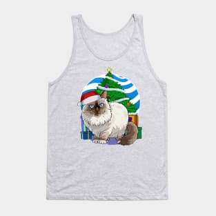 Birman Cat Santa Christmas Gift Tank Top